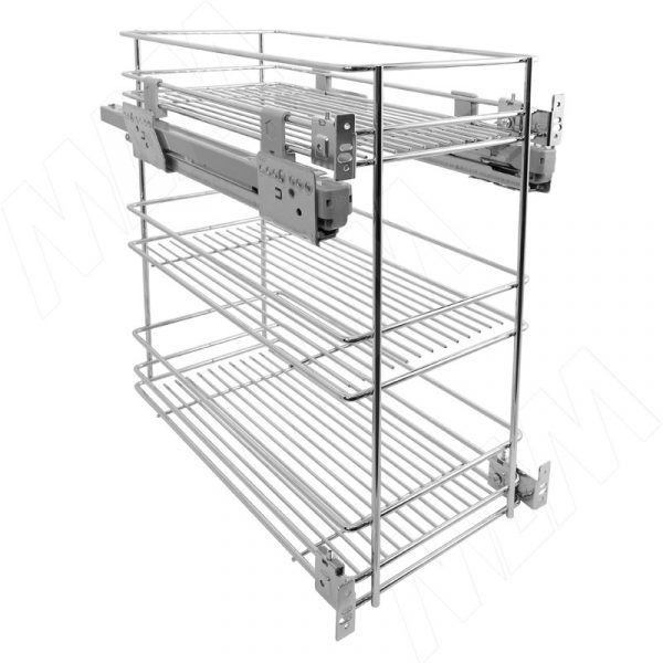 ROUND Трехуровневая корзина, 300 мм, с боковым нижн. креплением, направляющие Nova Pro