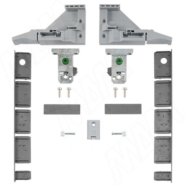 VIONARO Комплект фиксаторов фасада и заглушек внутреннего ящика h=185, серый металлик